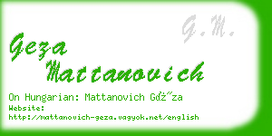 geza mattanovich business card